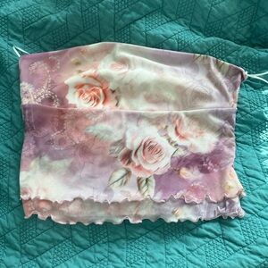 Urban Outfitters Floral Mesh Tube Top